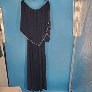 MSK wide leg black jumpsuit rhinestone trim